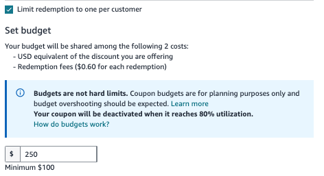 A graphic displaying where to set the budget limit. 